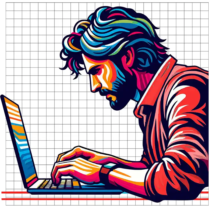 Visual designer wearing a hat